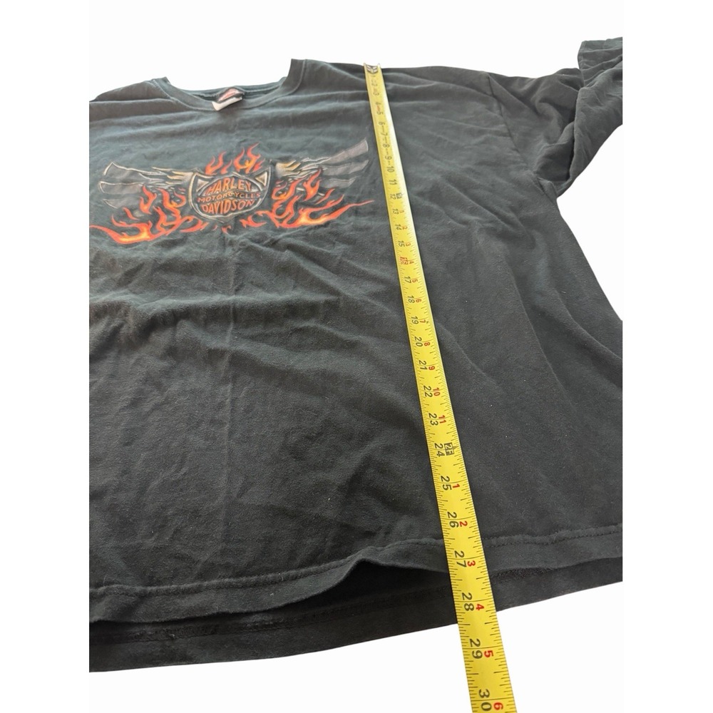 Vintage Harley Davidson Winged Motors Fresno CA Flame Long Sleeve Shirt 4XL - Picture 11 of 12